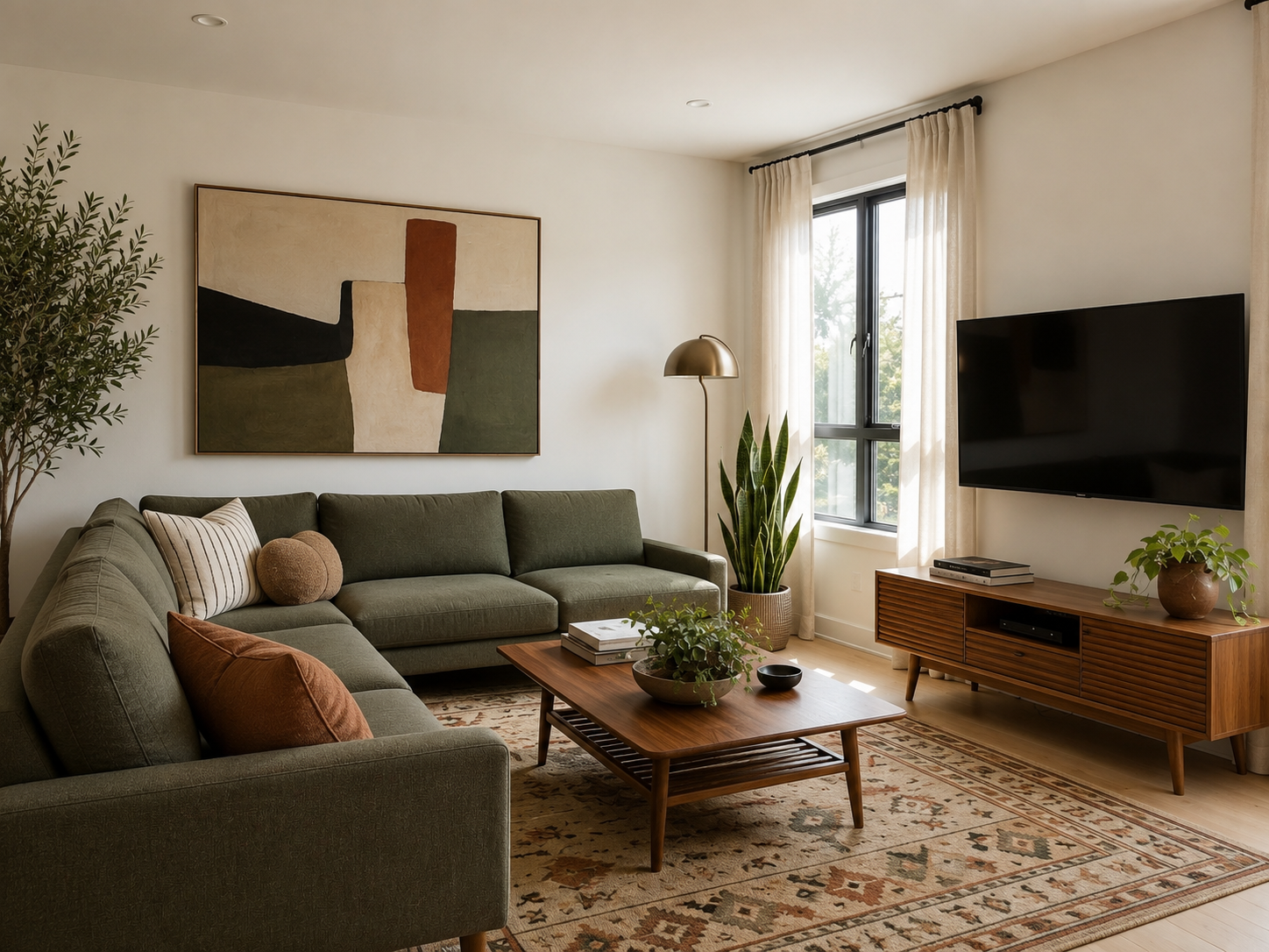 Redesign furnished room example: modern living room restyle — Lovspark AI