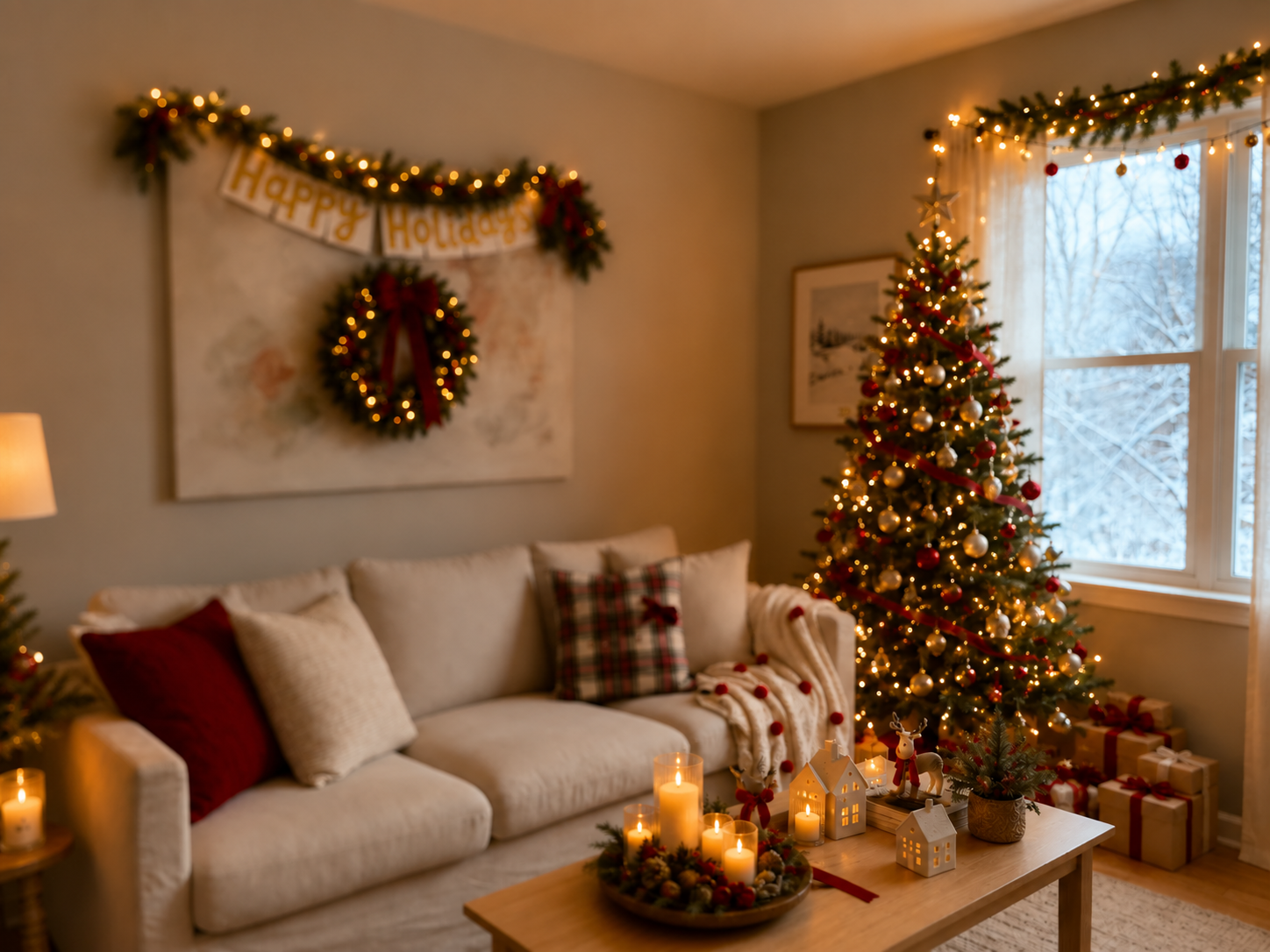Soft low-resolution holiday living room before Lovspark Image Upscale