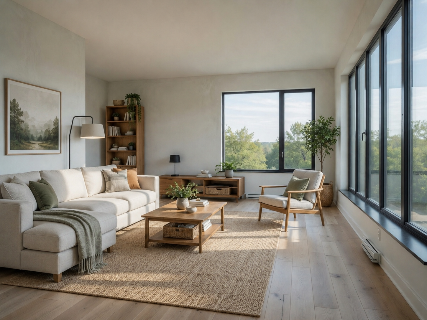 Add furniture example: home office desk and chair placed by Lovspark AI
